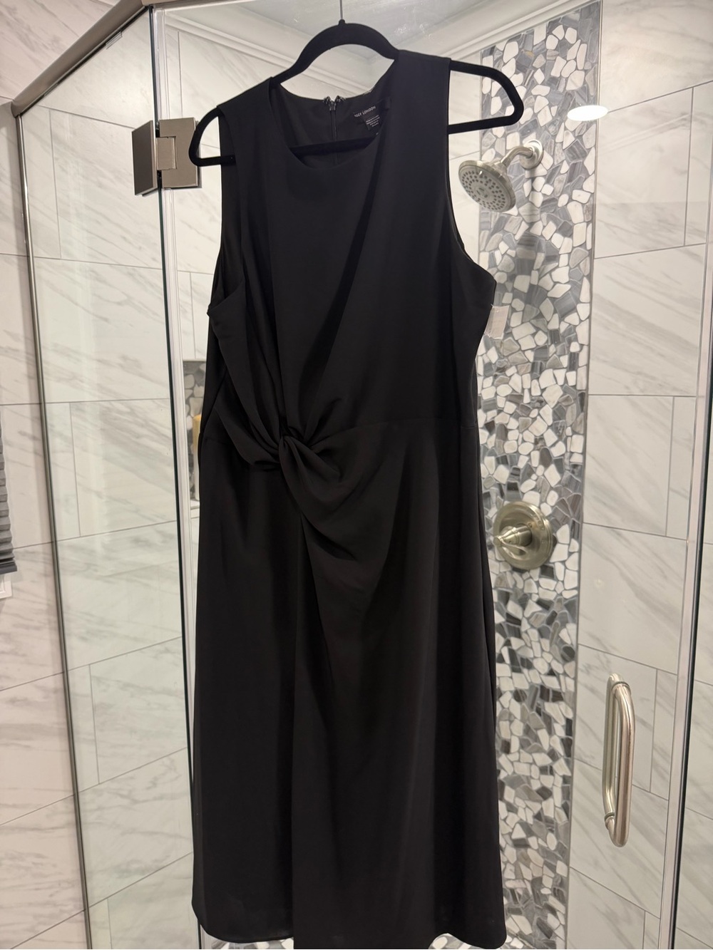 London Times- Black Twist-Front Sleeveless Dress - NWT Size 18